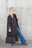 Long Mok Coat Rounded Collar Brown
