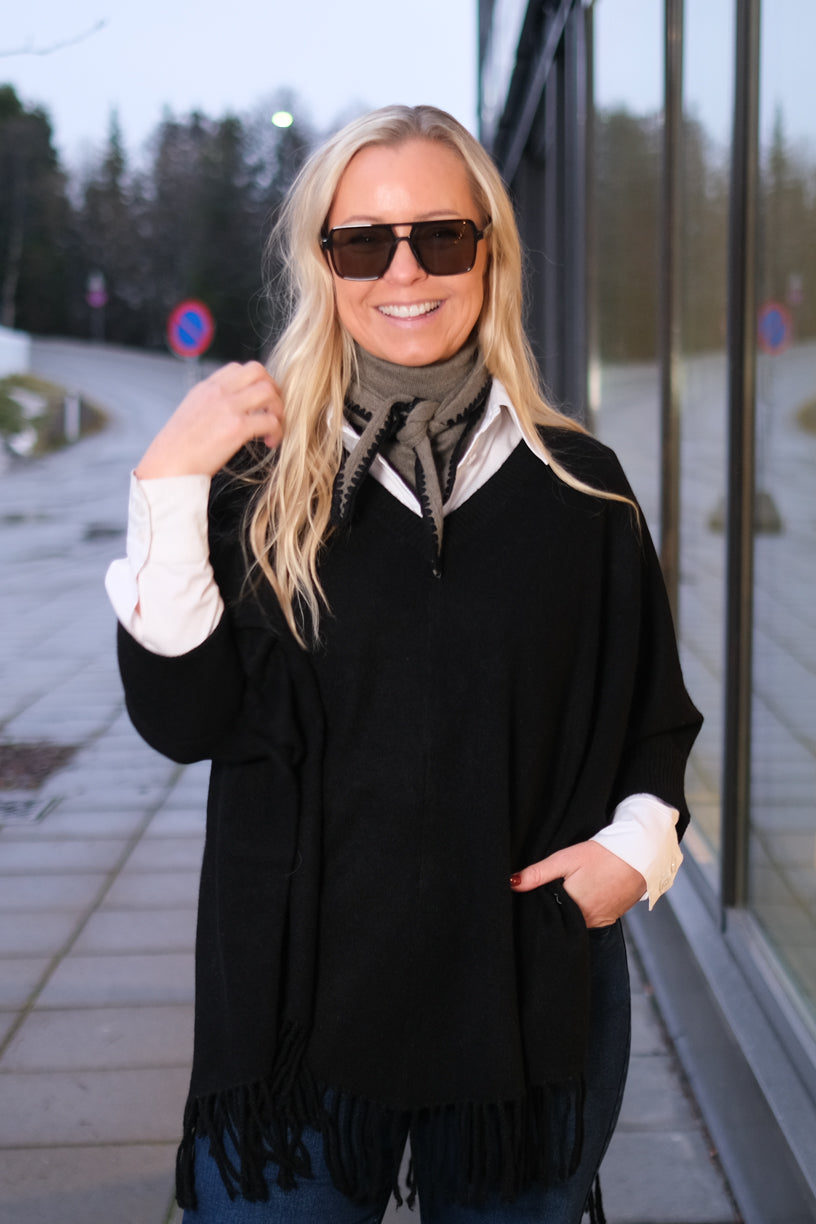 Mina Stitched Merino Scarf Wood