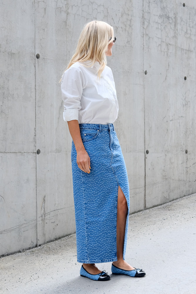 Angola Denim Skirt Blue Denim