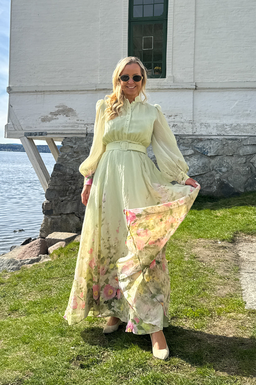 Viscose Belt Dress Growing Garden