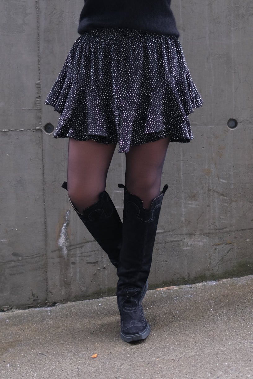 Stardust Skirt Shorts Black & Silver