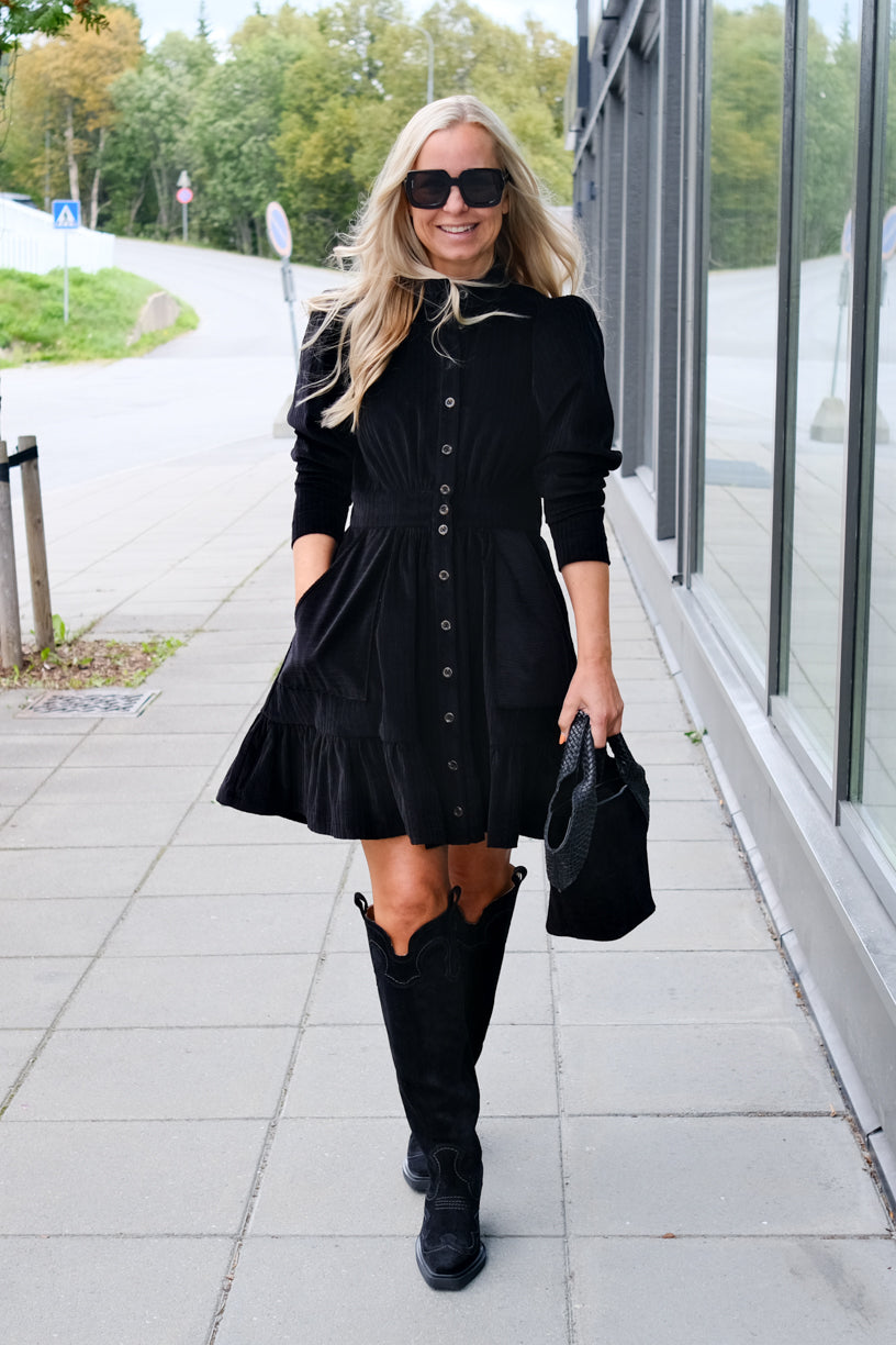 Corduroy Mini Dress Black