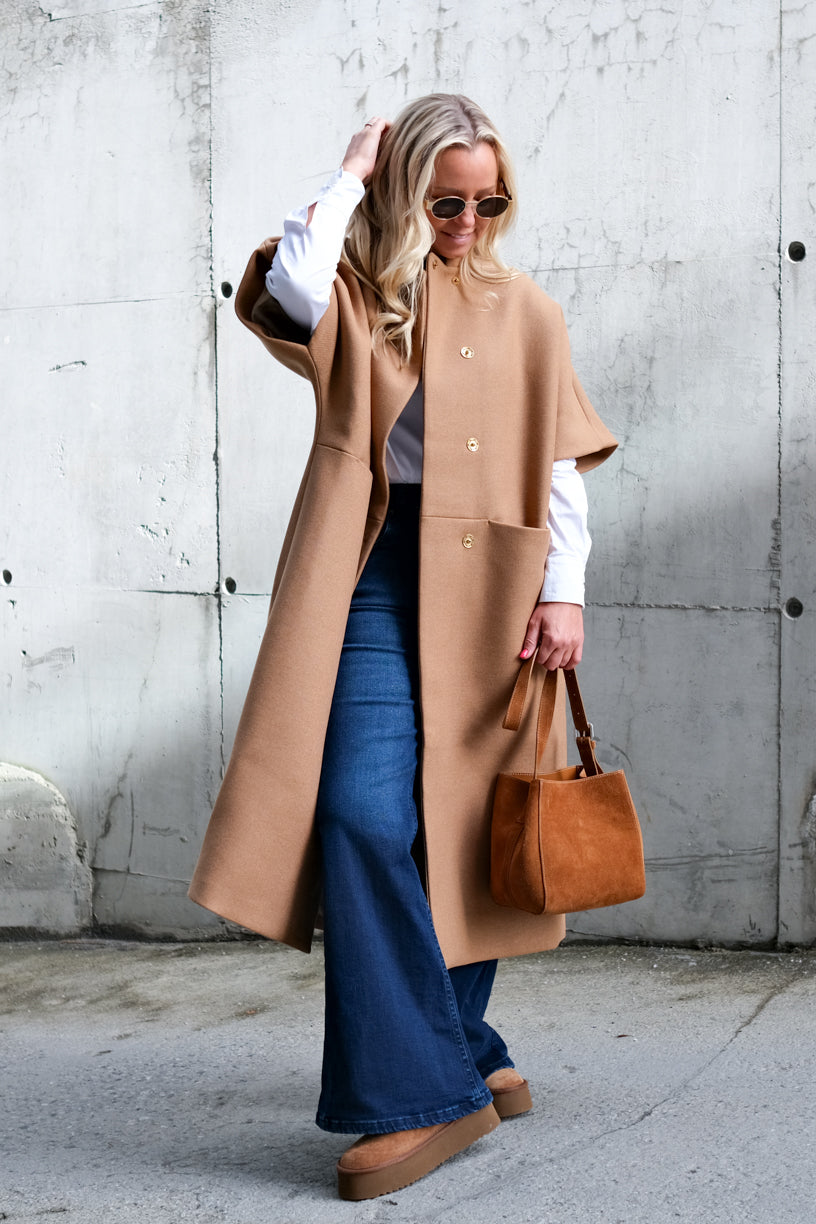 Long Mok Coat Camel