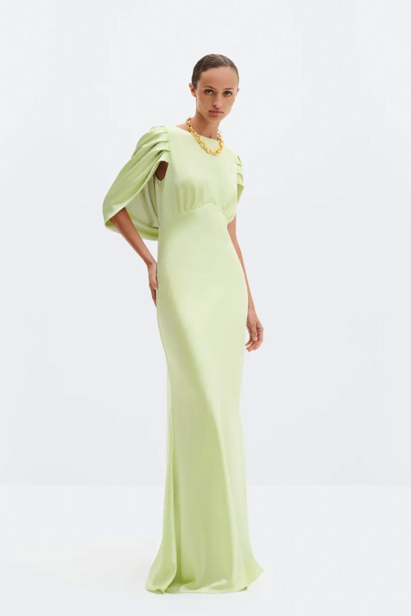 Louise Draped Back Maxi Dress Pistachio