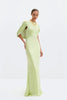 Louise Draped Back Maxi Dress Pistachio