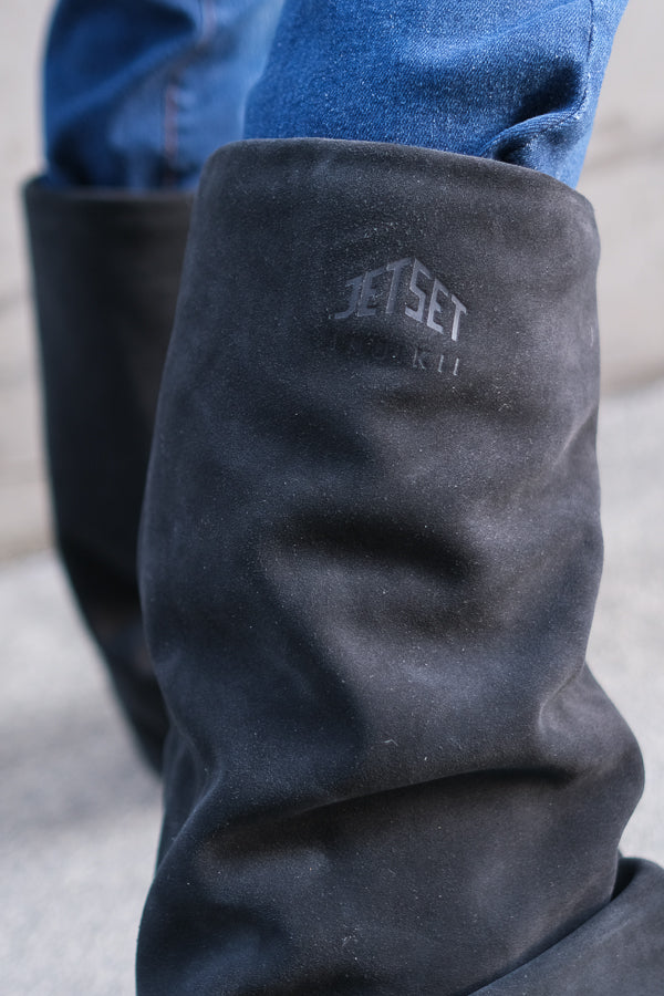 Inuikii X Jetset Drape High Boot Black