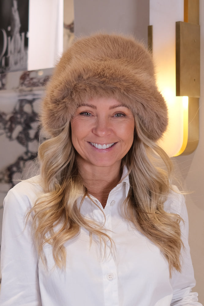 Aurora Fuskepels Hatt beige