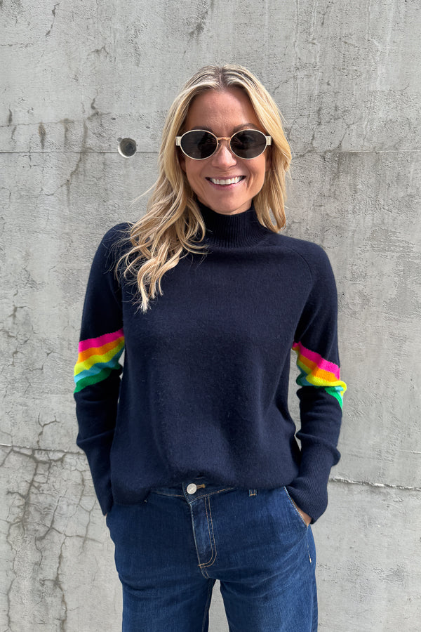 Sweater Navy Multicolour Stripes