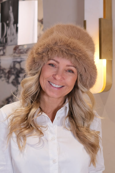 Aurora Fuskepels Hatt beige