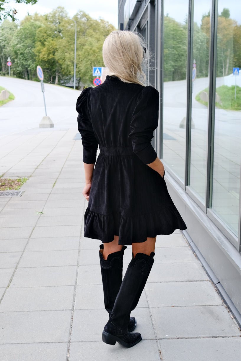 Corduroy Mini Dress Black