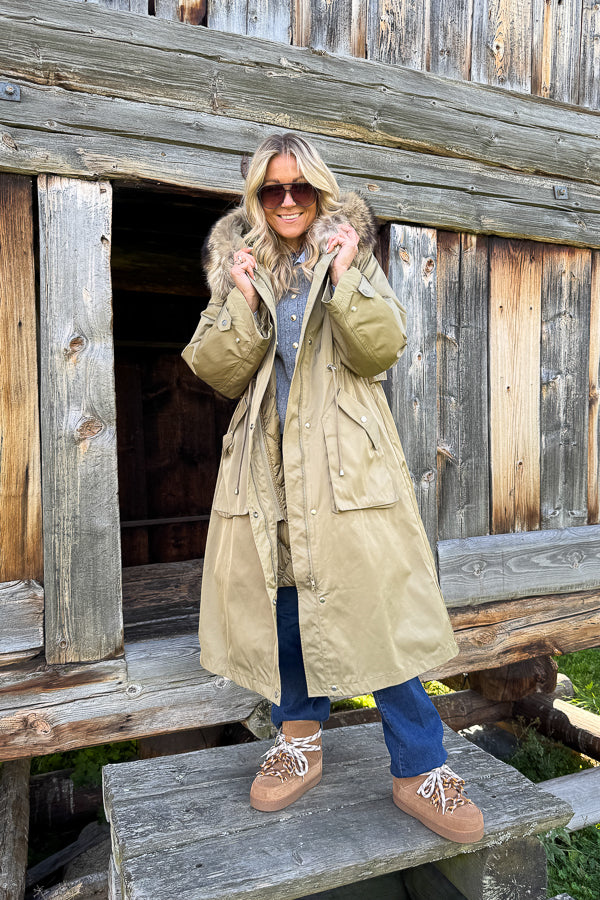 Padded Maxi Parkas Green