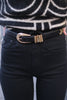Azelia Buckle Leather Belt Black