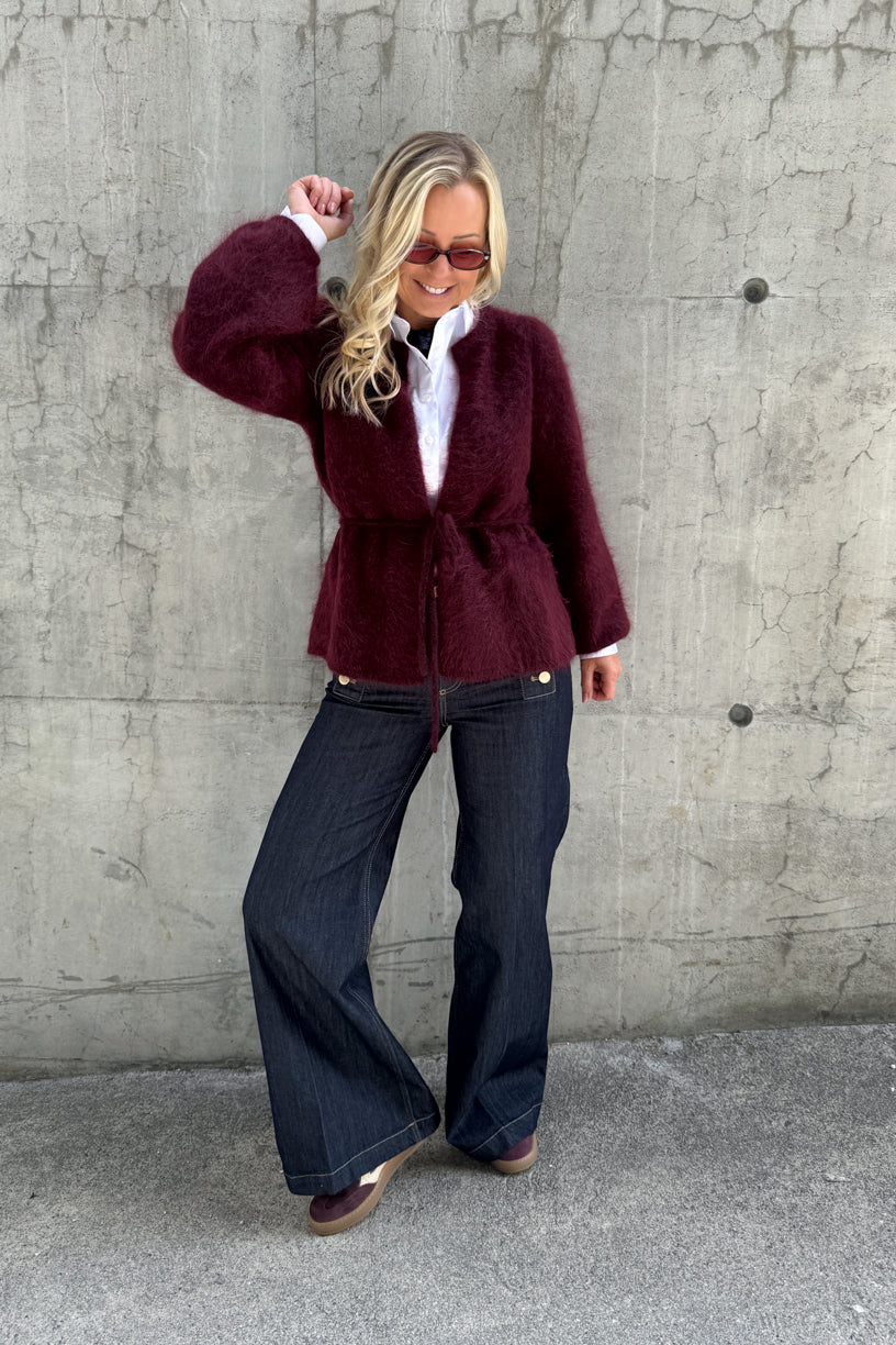 Fredrikke Chunky Cardigan Oxblood