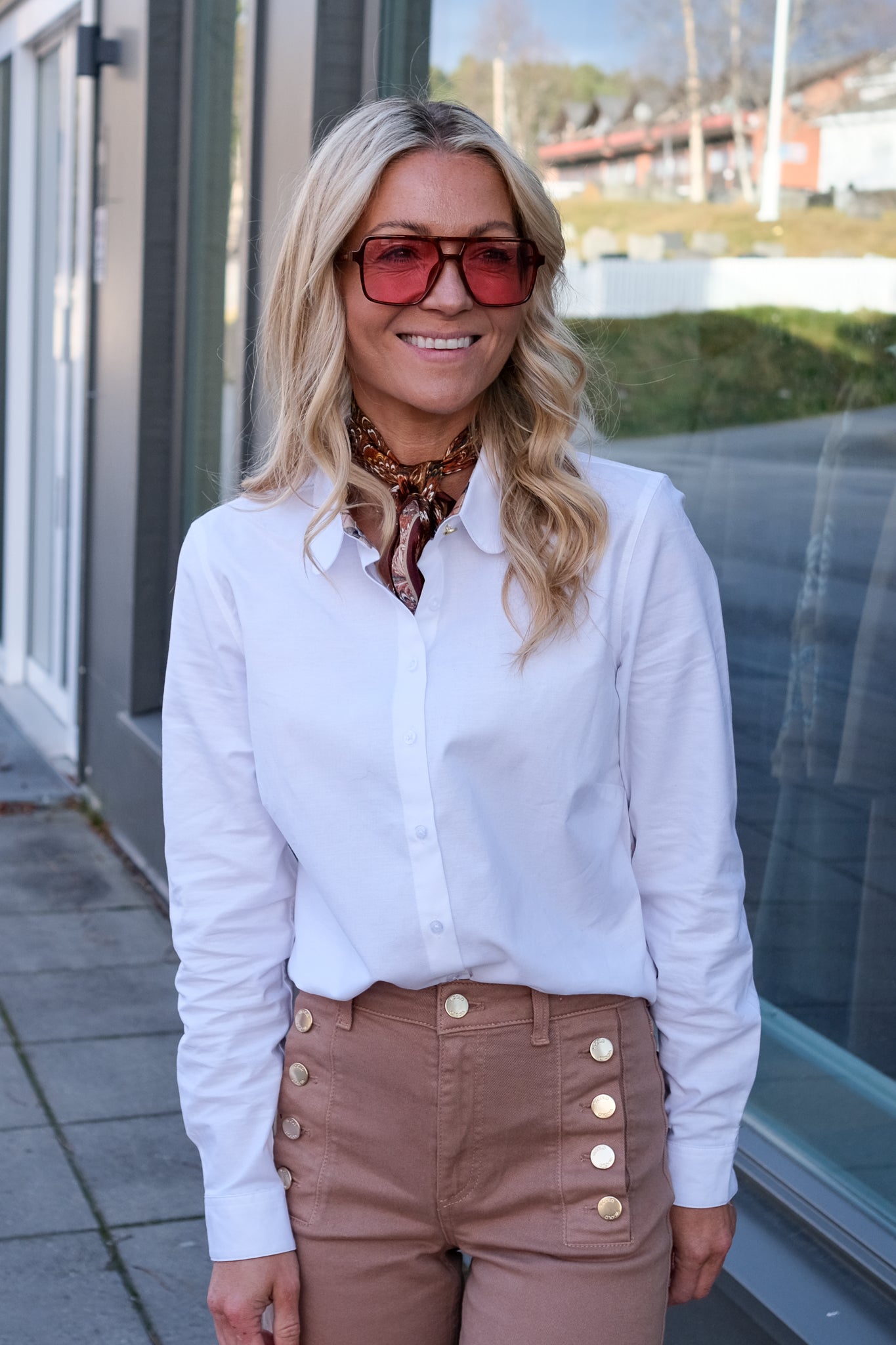 Lavender Shirt White