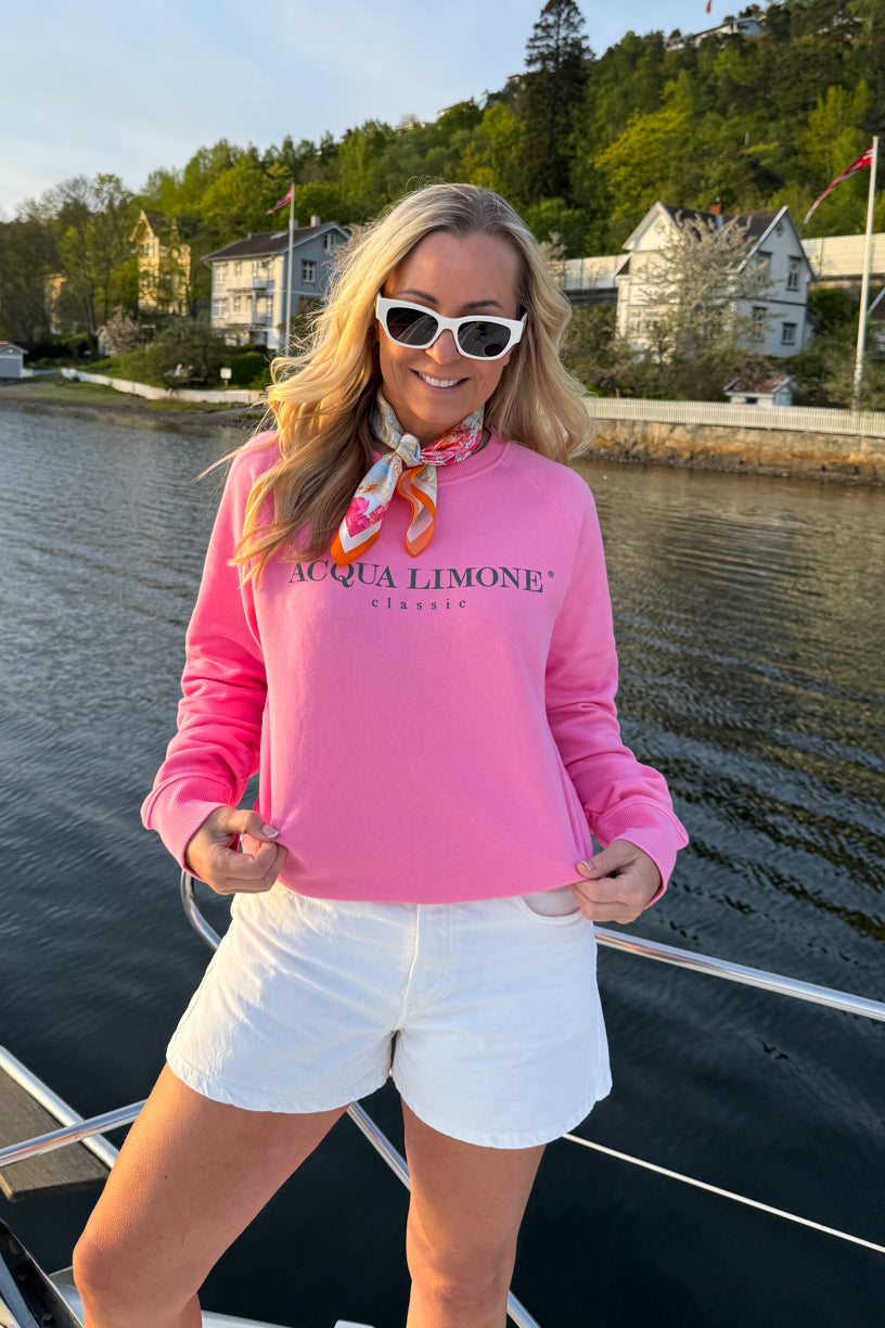 College Classic Sweater Hot Pink