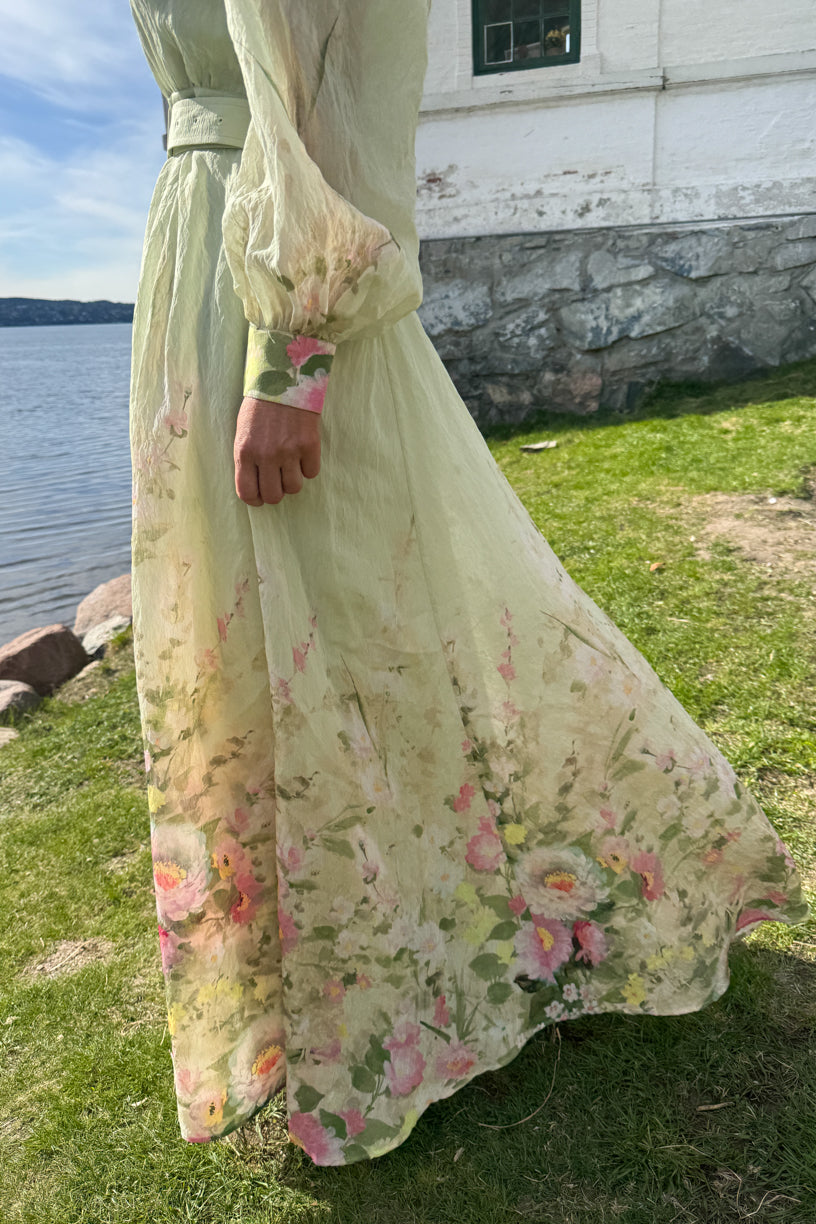 Viscose Belt Dress Growing Garden