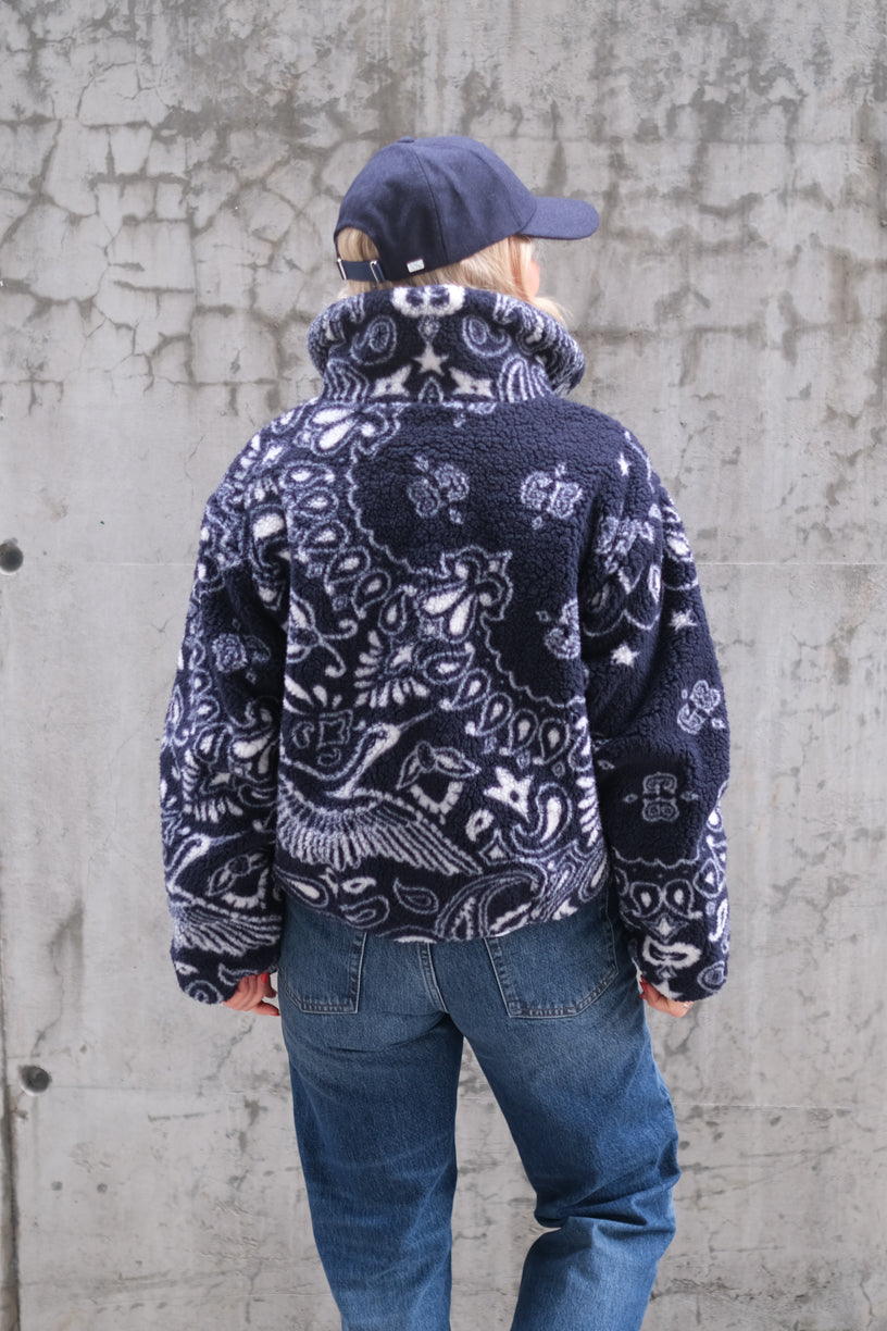 Bandana Fleece Jacket Paisley Blue