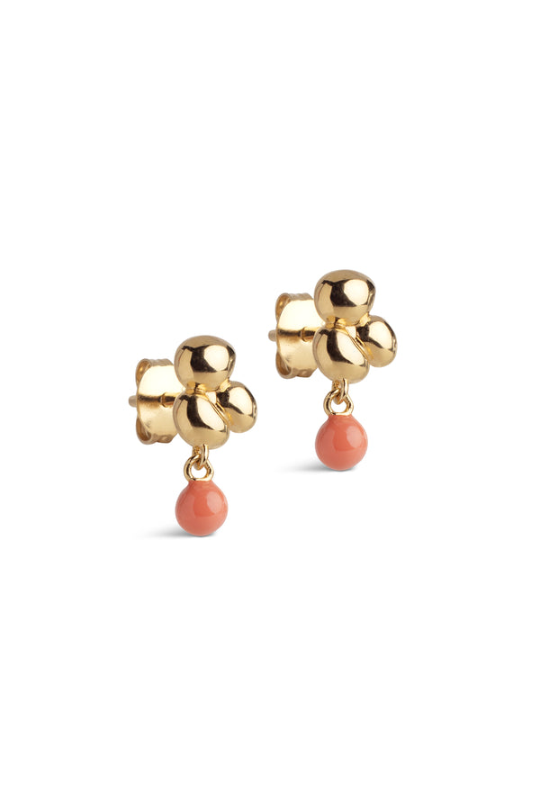 Earrings Nara Ball Light Coral Gold