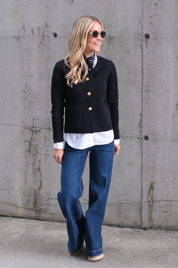 Stina Knitted Cardigan Navy