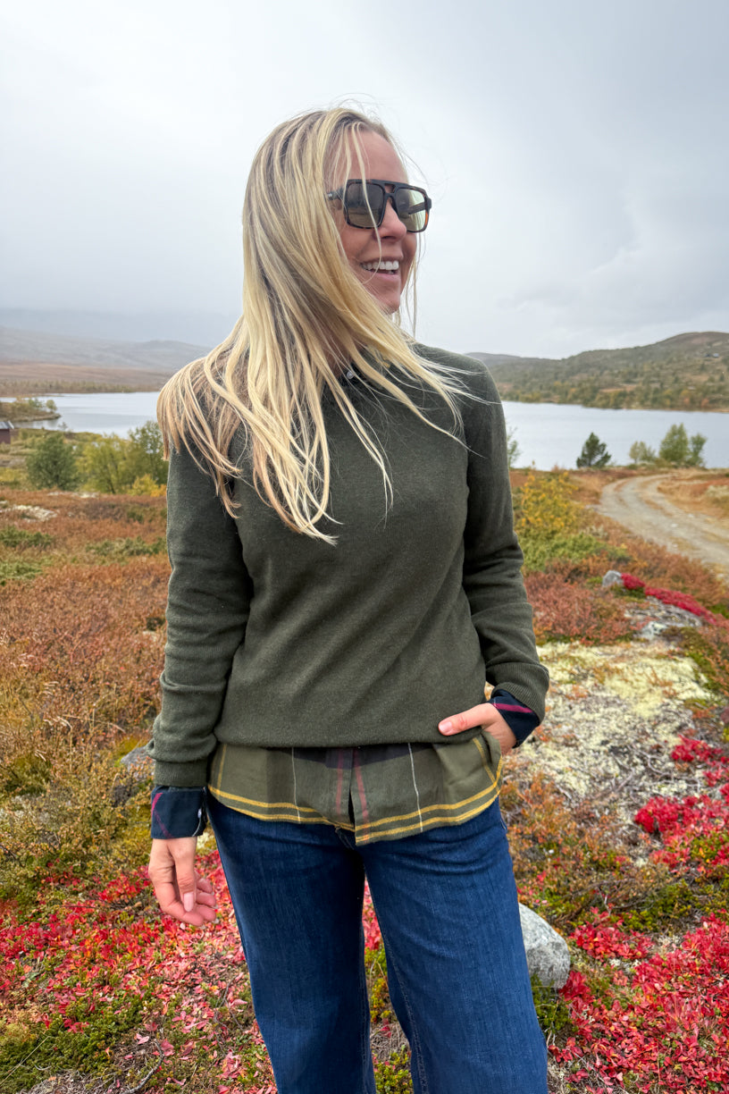 Pendle Crew Knit Olive