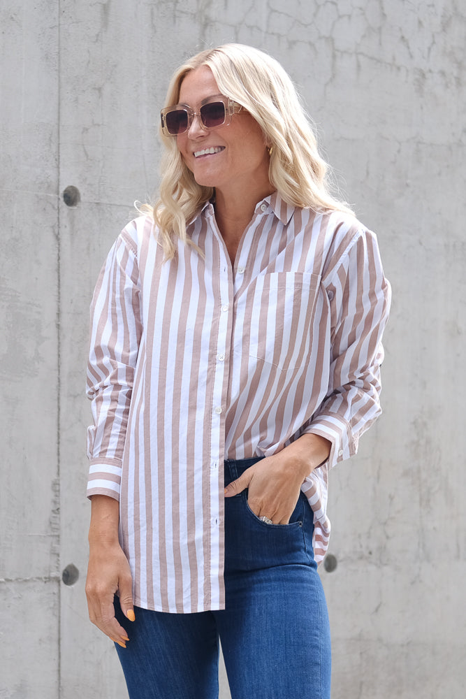 Elsa Shirt Russet White Stripe