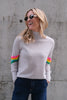 Sweater Grey Melange Multicolour Stripes