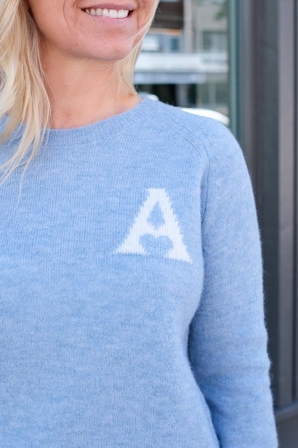 Fiona Heart Sweater Vintage Blue