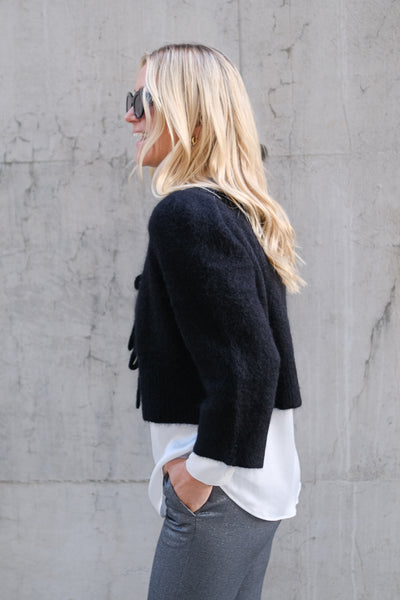 Ivy Chunky Cardigan Black