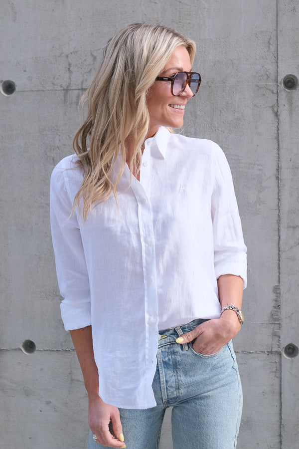 ARC Linen Classic Shirt White