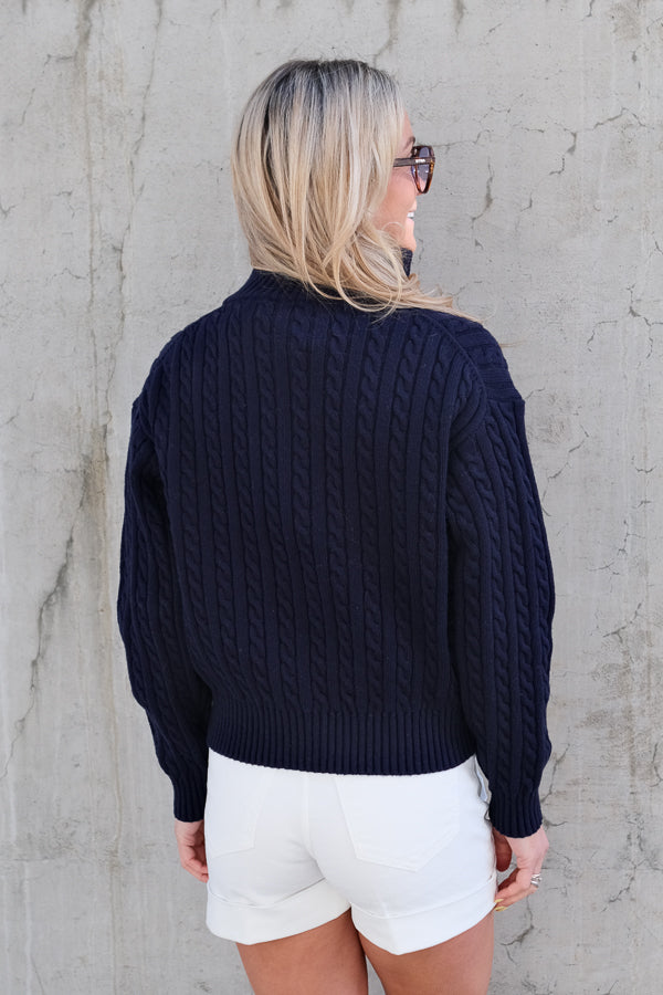 Madelyn Cable Sweater Navy