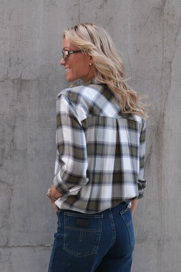 Hunter Shirt Olive Ivory