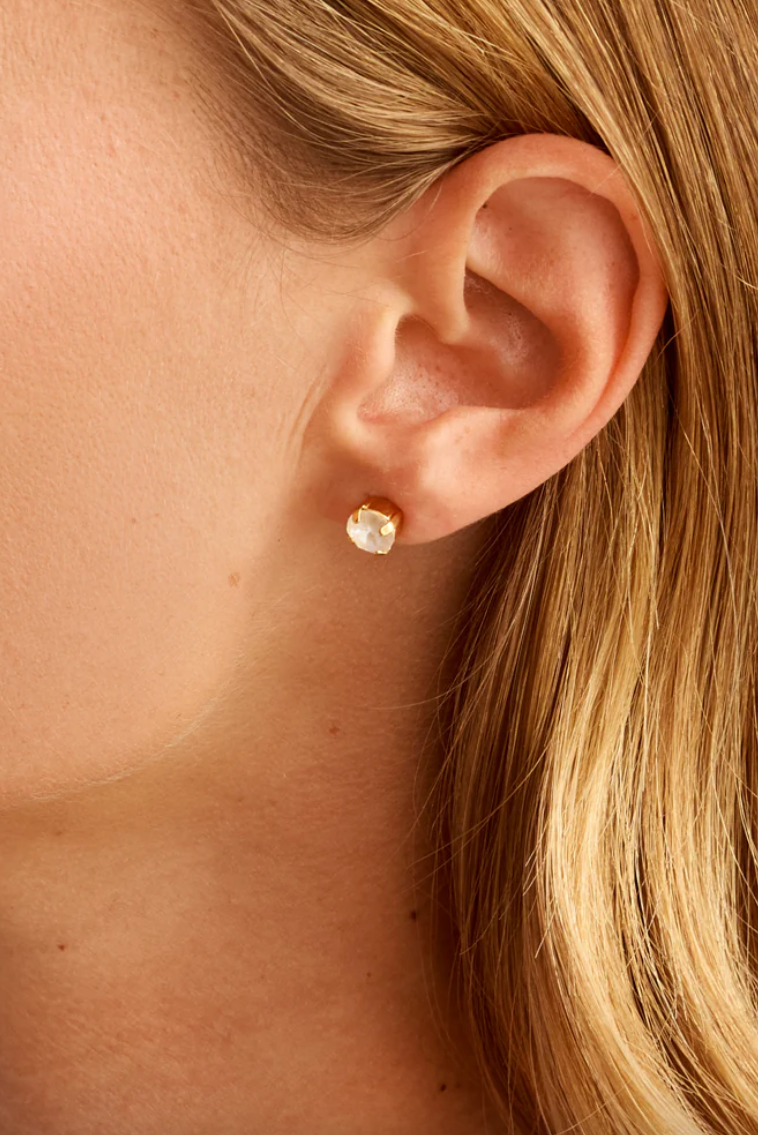 Mini Stud Earrings Gold Linen Ignite