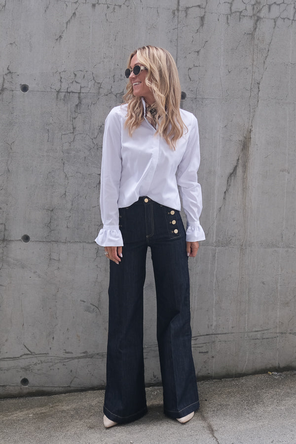 Daryla Frill Collar Blouse White