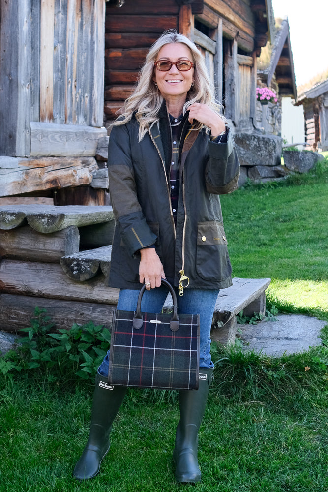 Barrhill Tartan Tote Bag Olive