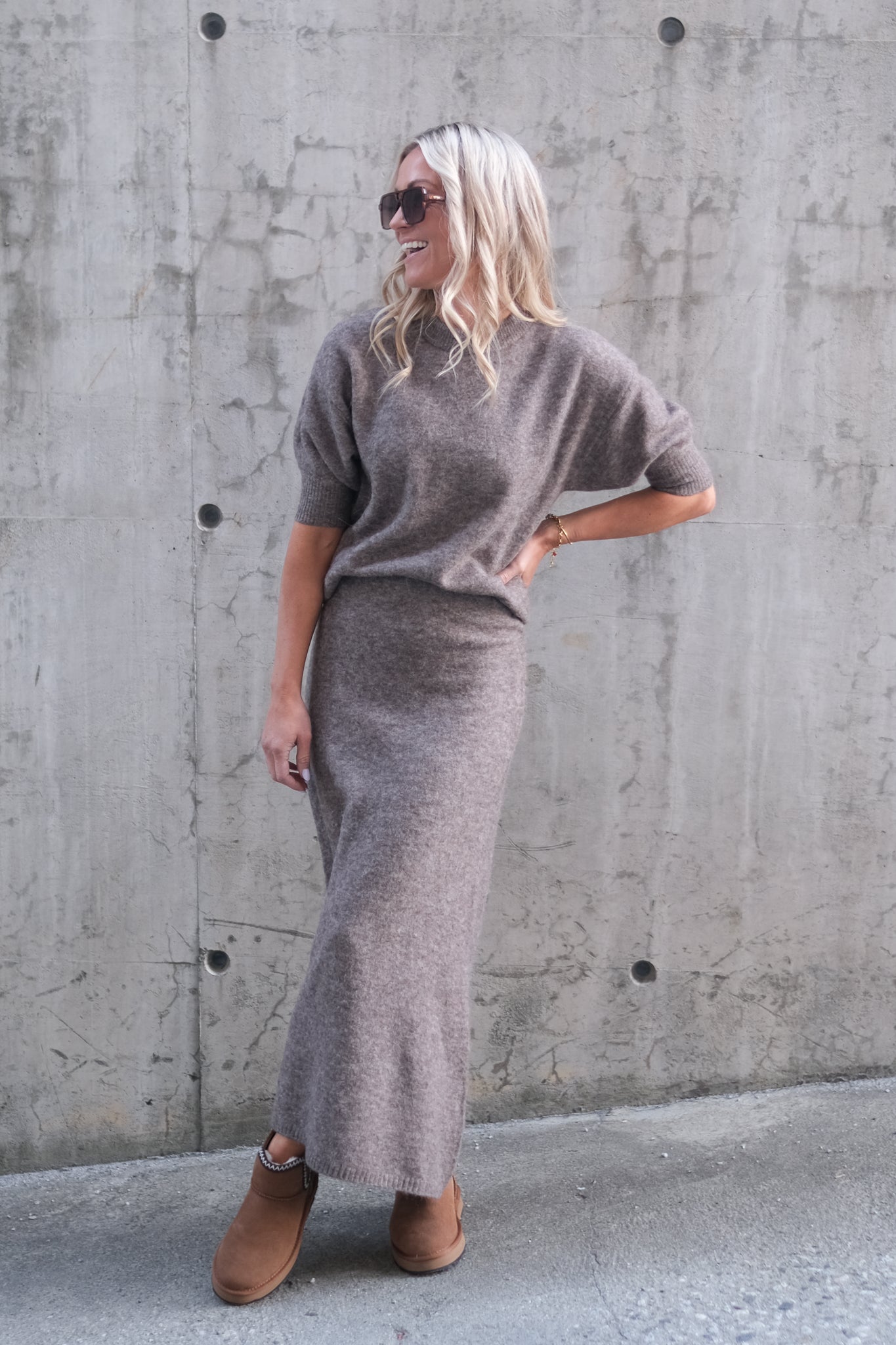 Israa Knitted Skirt Dk Truffle
