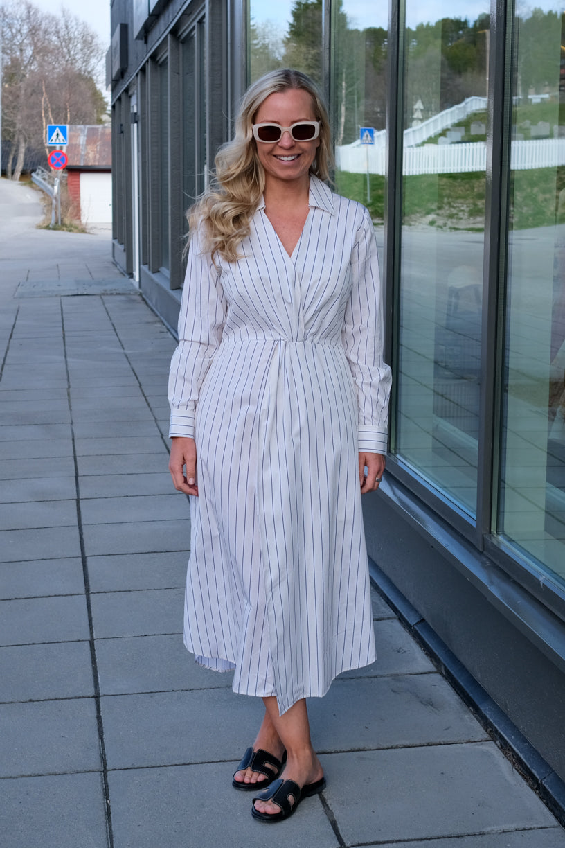 Livia Dress Cream Stripe