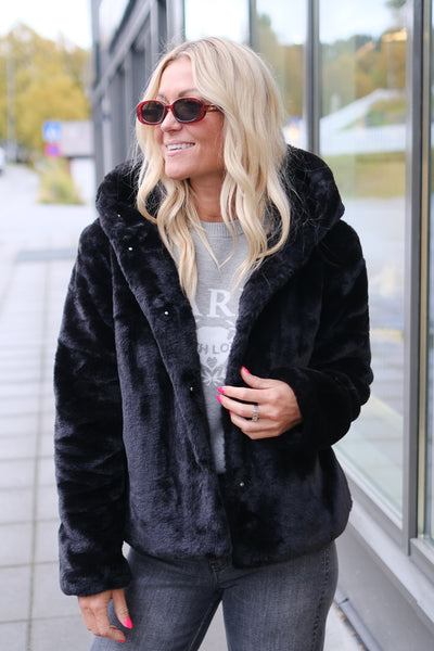 Charlie Fake Fur Jacket Black