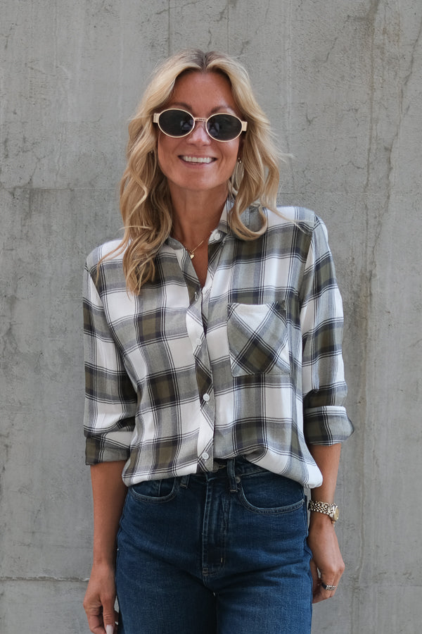 Hunter Shirt Olive Ivory