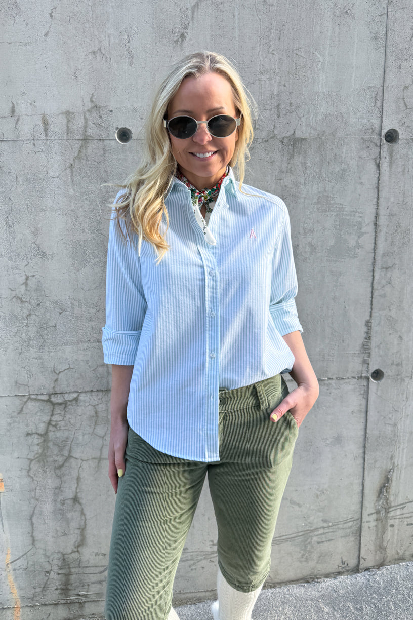ARC Oxford Classic Shirt Soft Green Stripe