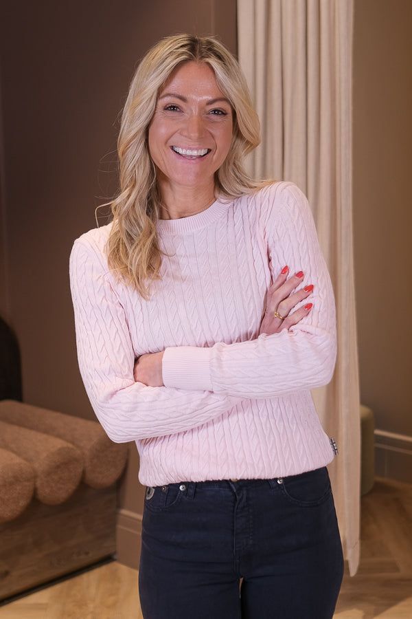 Hartland Crew Knitted Jumper Pink