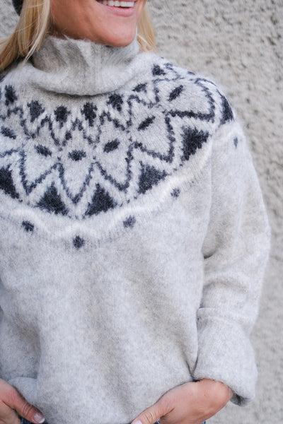 Champoluc Knitted Sweater Fair Isle Grey