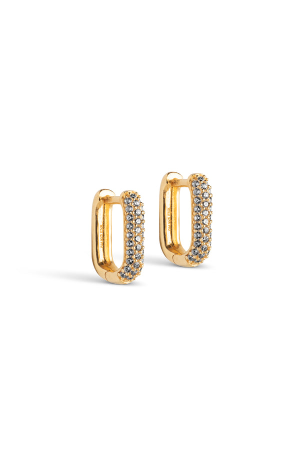 Hoops Sparkling Square 12mm Gold