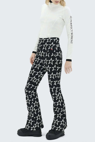 Aurora High Waist Flare Pants Logo Star Print