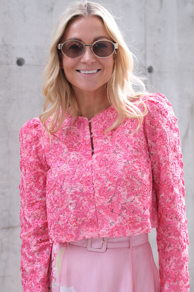 Embroidered Jacket Pink Bloom