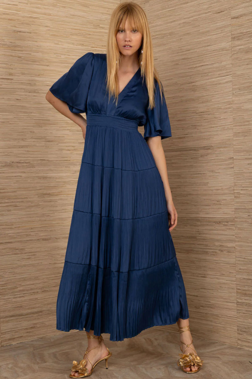 Angie solid Dress Long Indigo