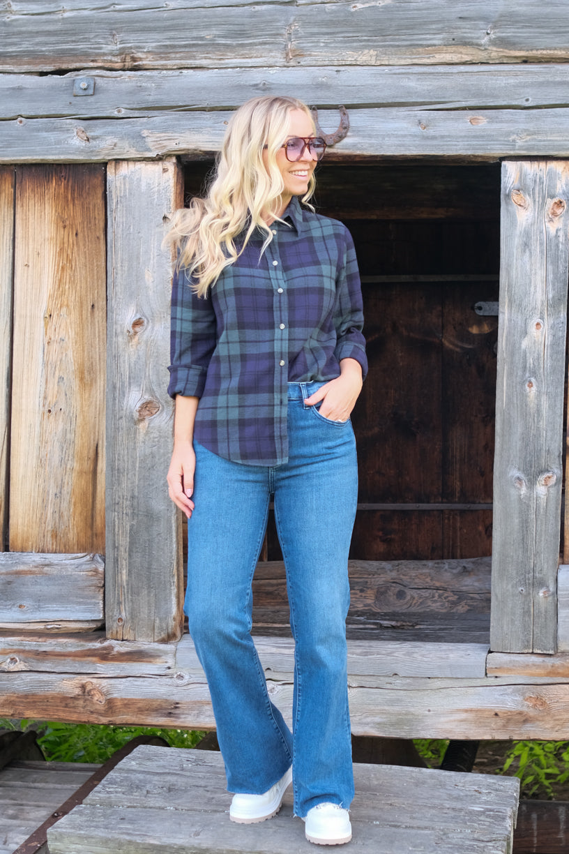 Arc Shirt Classic Tartan Navy Green Combo