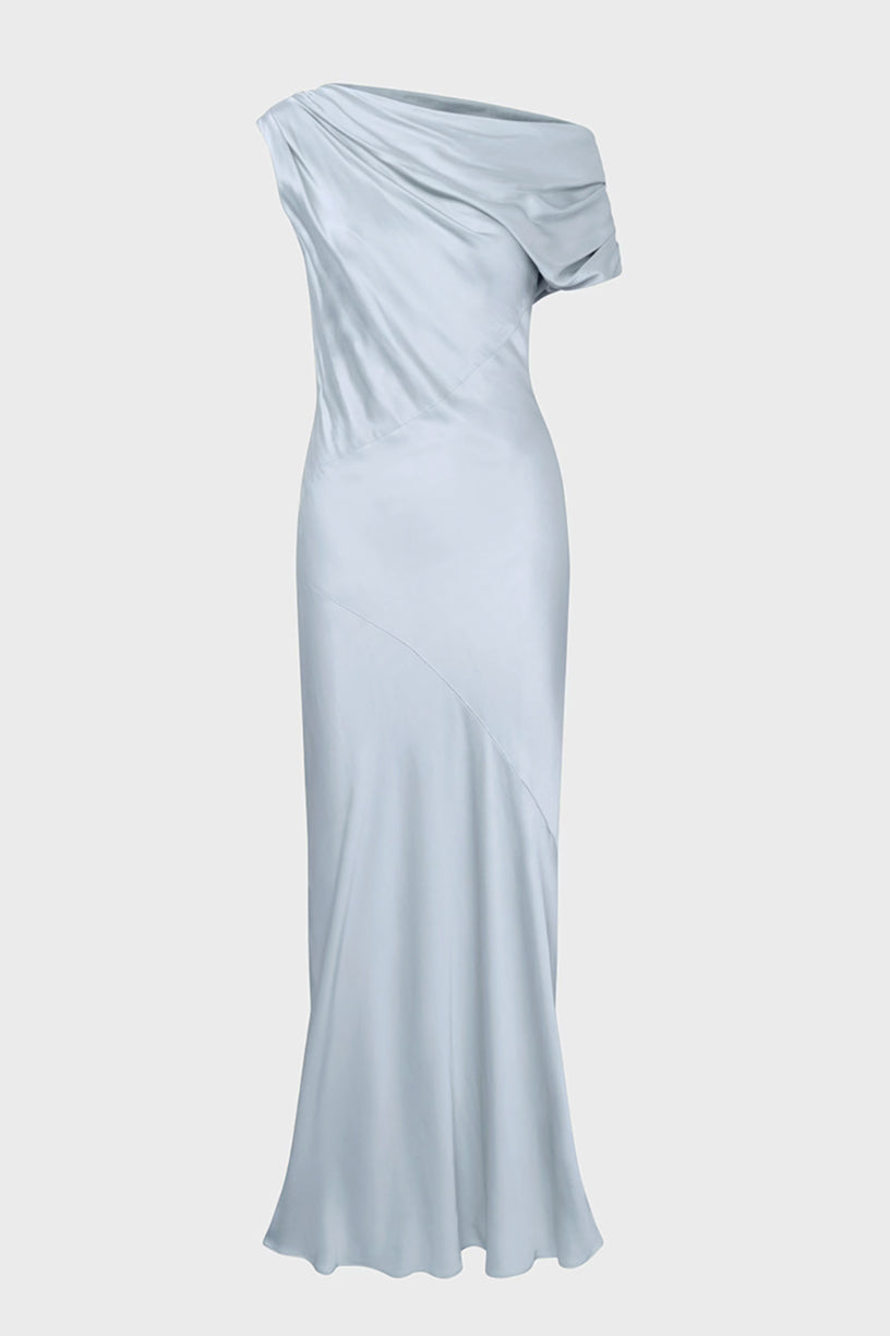 Vanessa Satin Maxi Dress Pale Blue