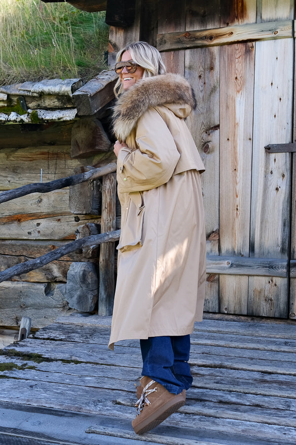 Padded Maxi Parkas Camel