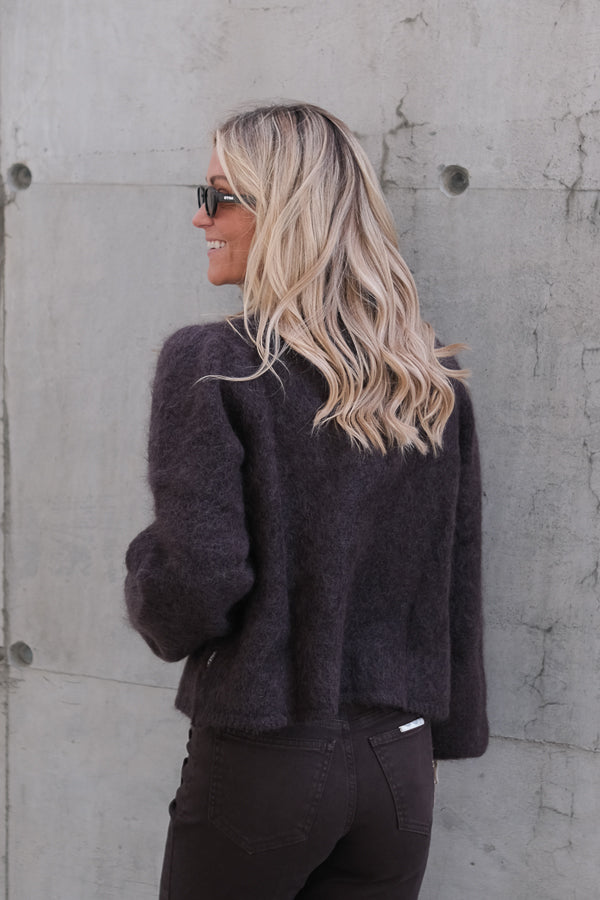Amelia Chunky Cardigan Dark Brown