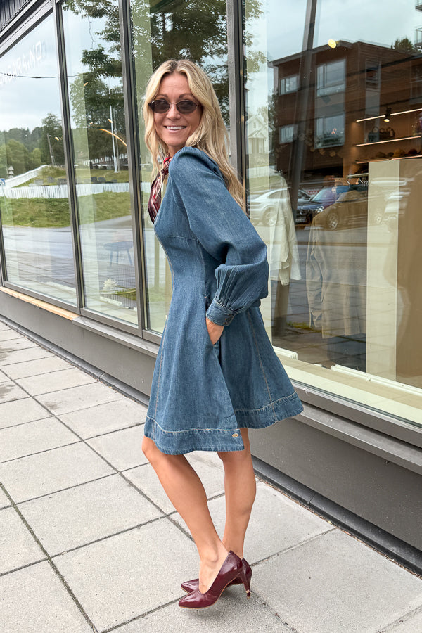 Denim Fitted Dress French Blue